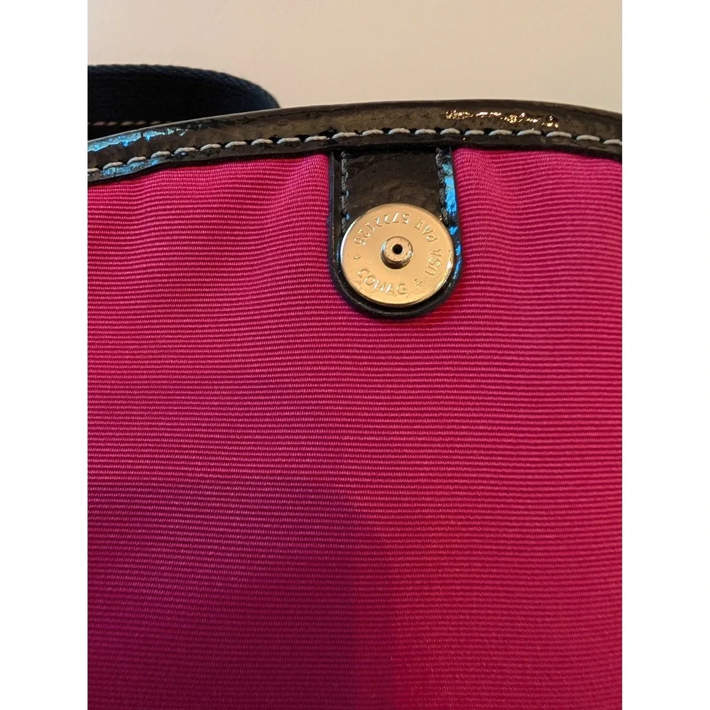 Vintage Coach Backpack Kyra Daisy Black Signature Jacquard Patent Trim Flower